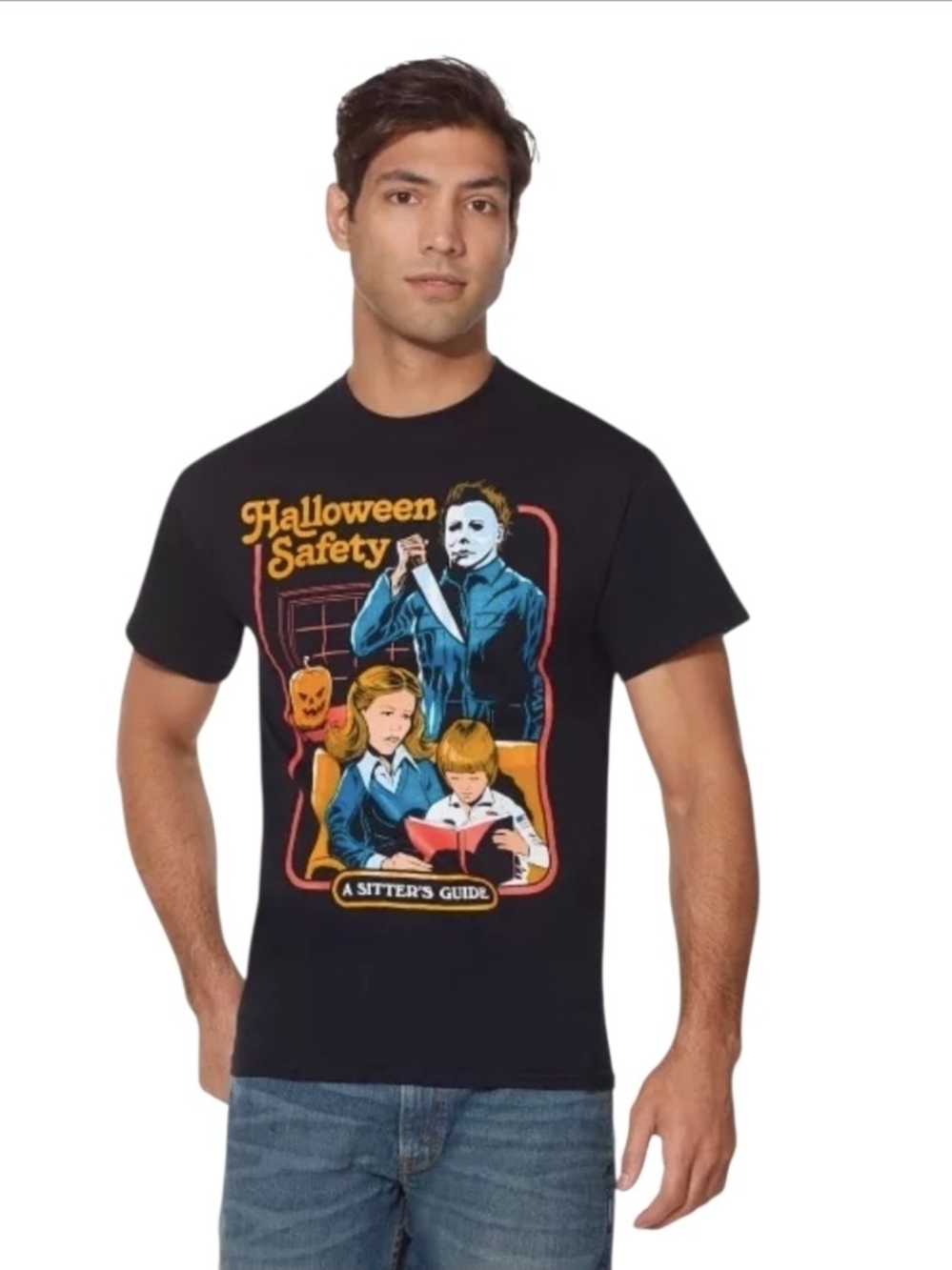 Michael Myers Halloween Safety T Shirt Steven Rhodes graphic Horror Tee Size M
